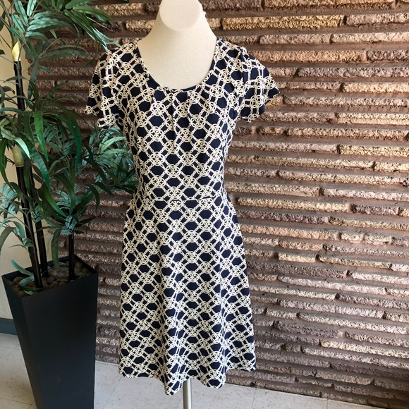 Talbots Dresses & Skirts - Talbots Navy with Chains Jersey Knit Dress L